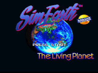 Sim Earth the Living Planet title screen for Super Nintendo